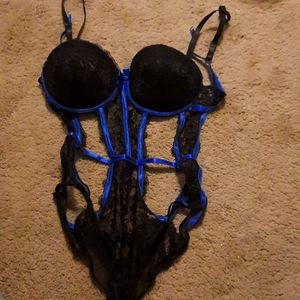 Black Fuschsia by Secret Lace LLC Laced Bodysuite